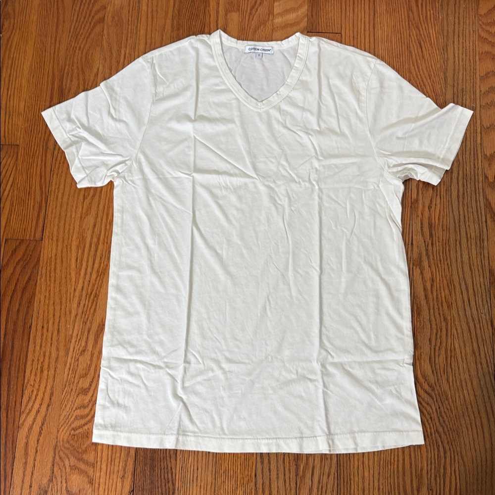 COTTON CITIZEN Classic V-Neck Tee‎ Bone Men's S NWT